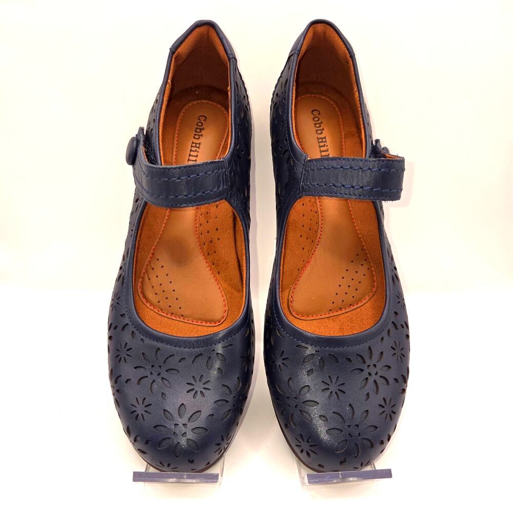 Cobb Hill Alesia Navy Leather Comfort Mary Janes Goth Dark Academia Whimsigoth